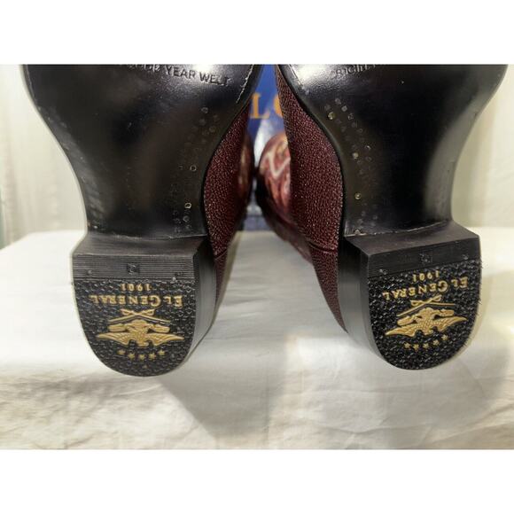 Stingray Stripe Print Pointed Toe Cowboy Boots by El General 1901 Mens Size 7.5 - Picture 9 of 14